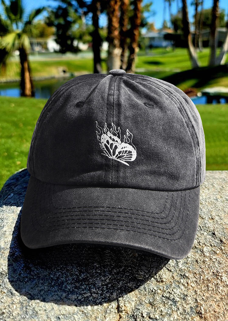 

Butterfly Casual Baseball Cap - Black, SCM002796