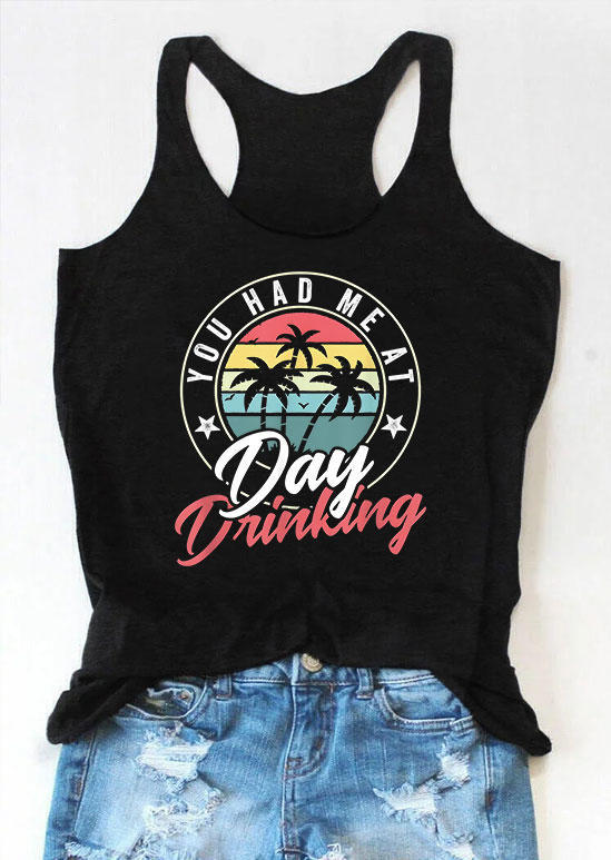 

You Had Me At Day Drinking Racerback Tank - Black, 536443