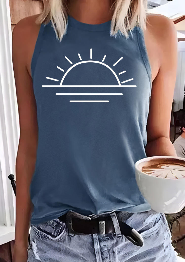 

Summer Sunrise Casual Tank - Blue, SCM003111