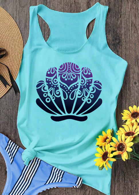 

Shell Gradient Racerback Tank - Cyan, Blue, 537172
