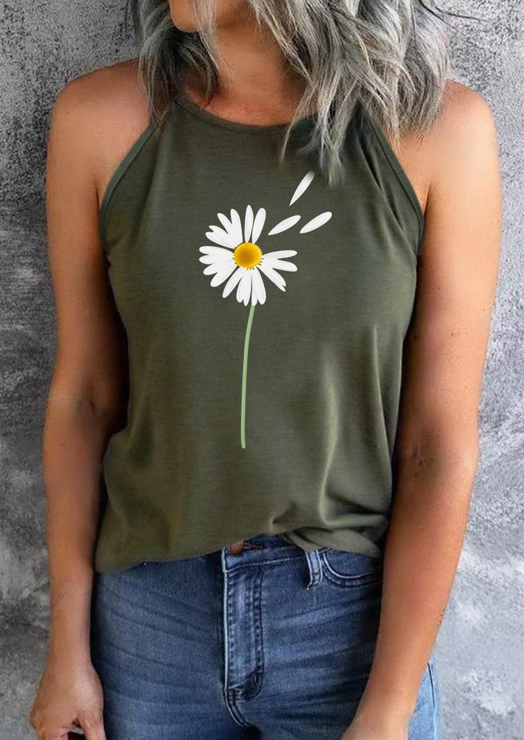 

Daisy O-Neck Casual Camisole - Army Green, SCM003266