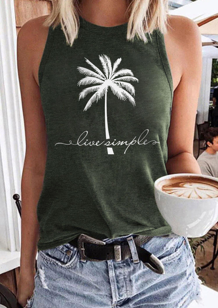 

Live Simple Coconut Tree Tank - Army Green, SCM003329