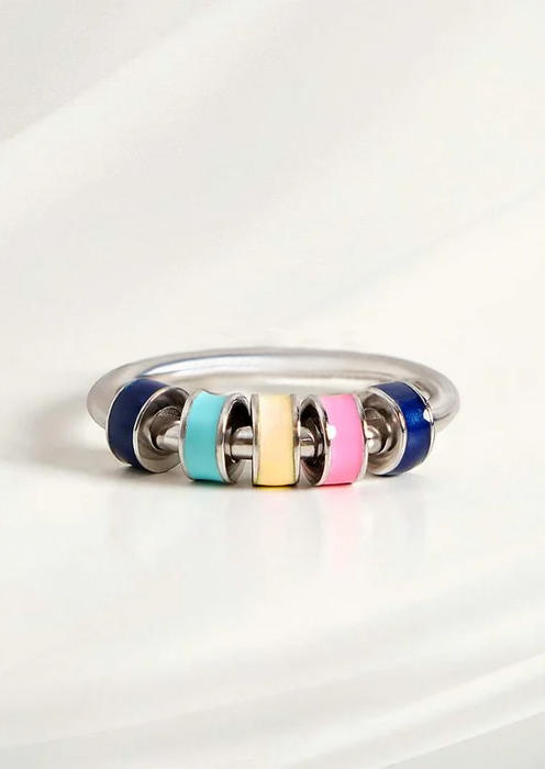

Colorful Beading Spinning Fidget Ring, Multicolor, SCM003340