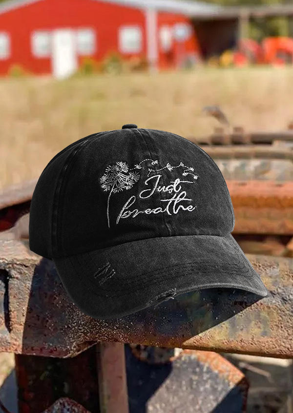 

Just Breathe Dandelion Frayed Hem Baseball Cap, Multicolor, SCM002804