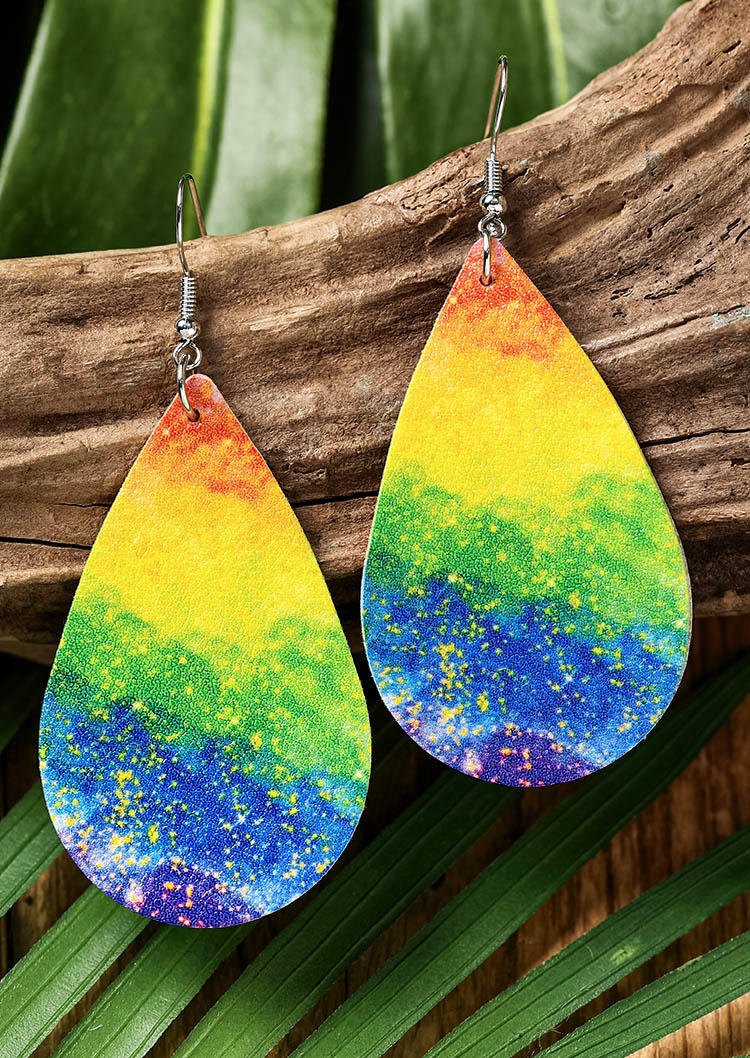 

Gradient Water Drop Hook Earrings, Multicolor, SCM003295