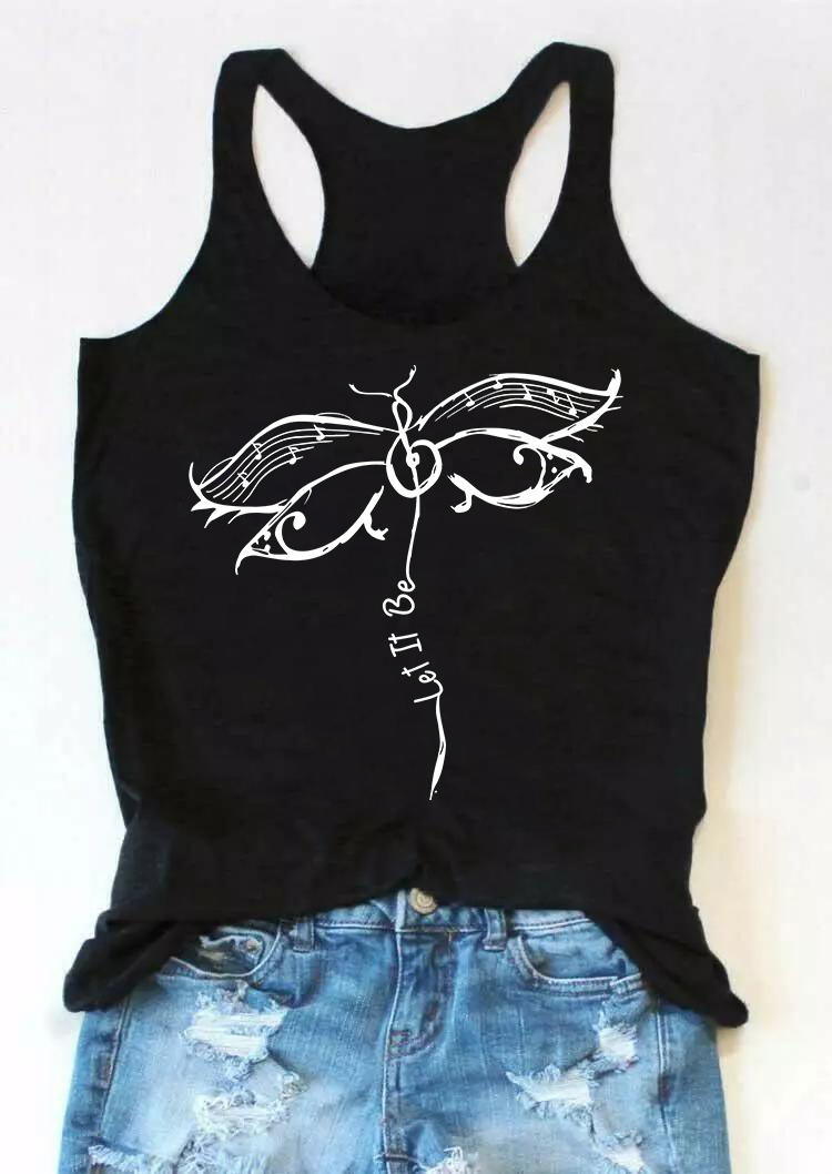 

Let It Be Dragonfly Racerback Tank - Black, SCM003503