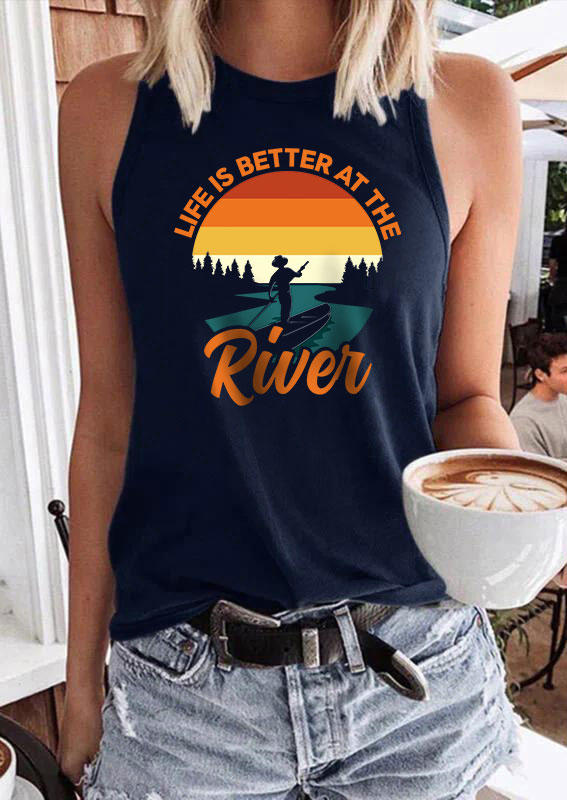 

Life Is Better At The River Tank - Navy Blue, 537270