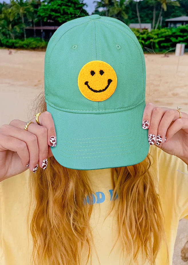 

Smiley Casual Adjustable Baseball Cap, Cyan, SCM002884