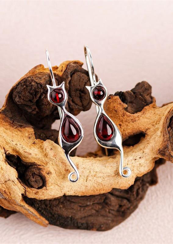 

Vintage Cat Alloy Earrings, Multicolor, SCM003163