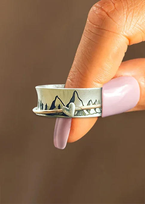 Vintage Anti-Stress Mountain Spinner Fidget Ring