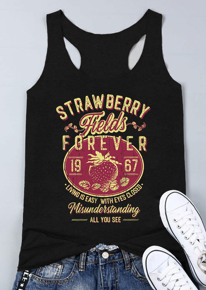 

Strawberry Fields Forever 1967 Racerback Tank - Black, SCM003505