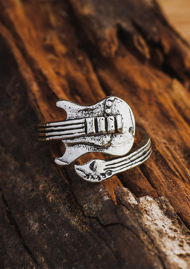 

Vintage Guitar Alloy Open Ring, Silver, SCM003135