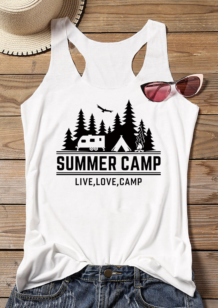 

Summer Camp Live Love Car Racerback Tank - White, SCM003499