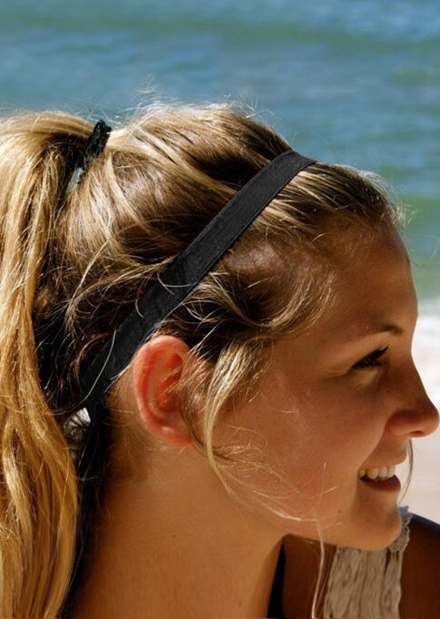 

Comfortable Thin Non Slip Elastic Sport Headband, Black, SCM003359