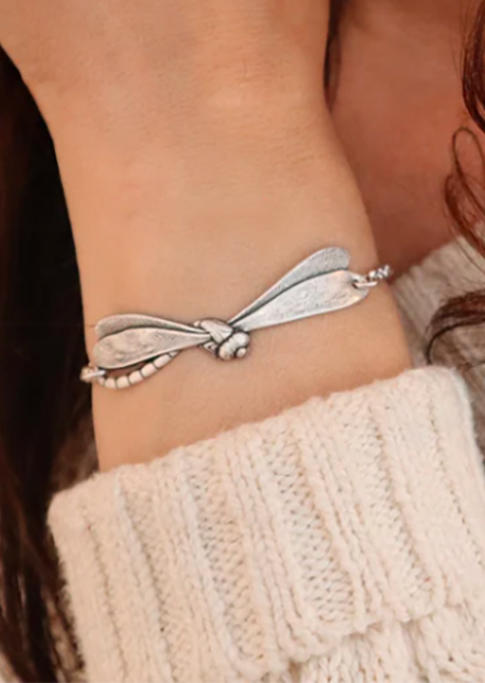 

Vintage Dragonfly Alloy Bracelet, Silver, SCM003458