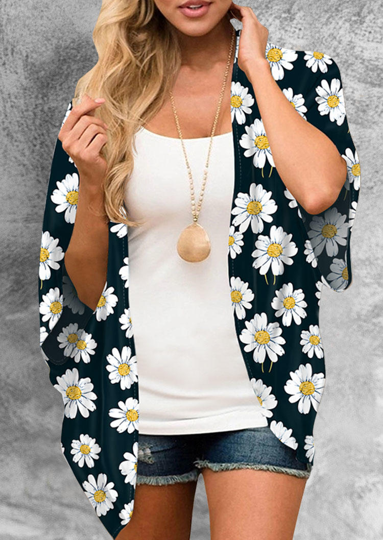 

Daisy Batwing Sleeve Cardigan without Necklace, Multicolor, SCM003486