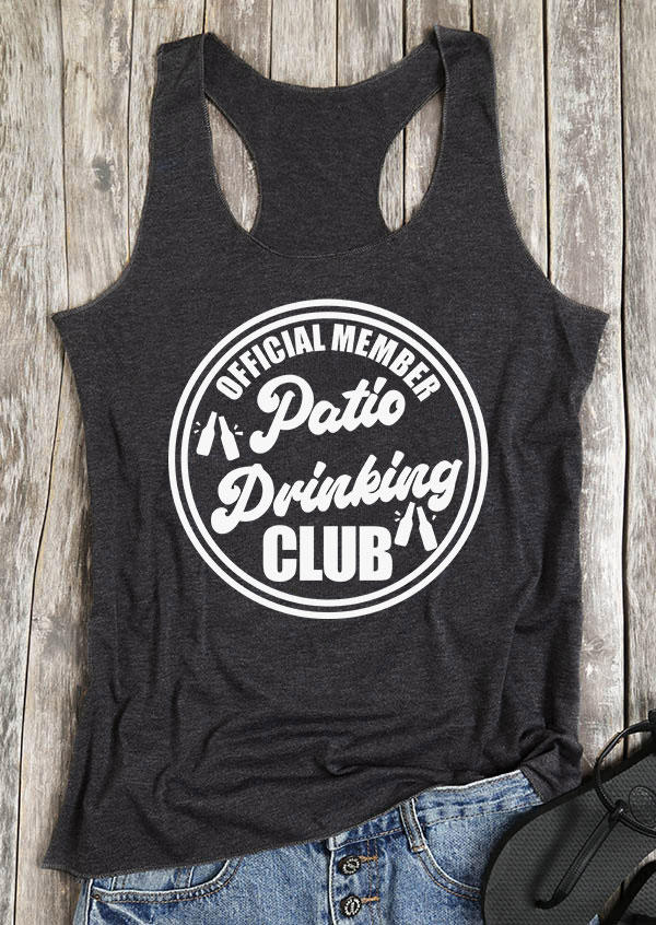

Official Member Patio Drinking Club Racerback Tank - Dark Grey, Gray, SCM003567