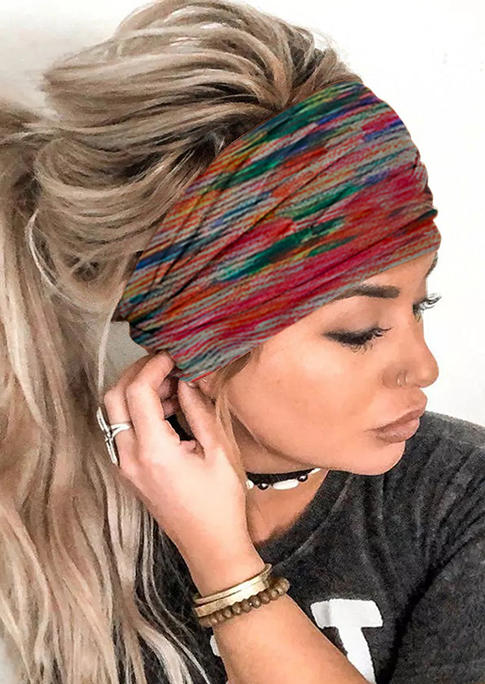 

Ethnic Tie Dye Elastic Wide Headband, Multicolor, SCM003596