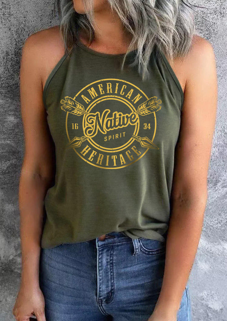 

Native Spirit American Heritage Arrow Camisole - Army Green, SCM003688