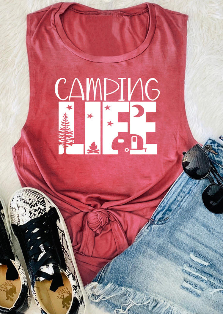 

Camping Life O-Neck Tank - Brick Red, SCM003727