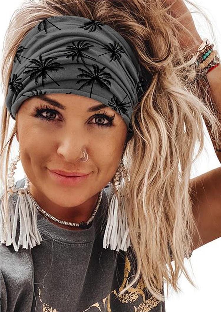

Coconut Tree Elastic Wide Headband, Multicolor, SCM003595
