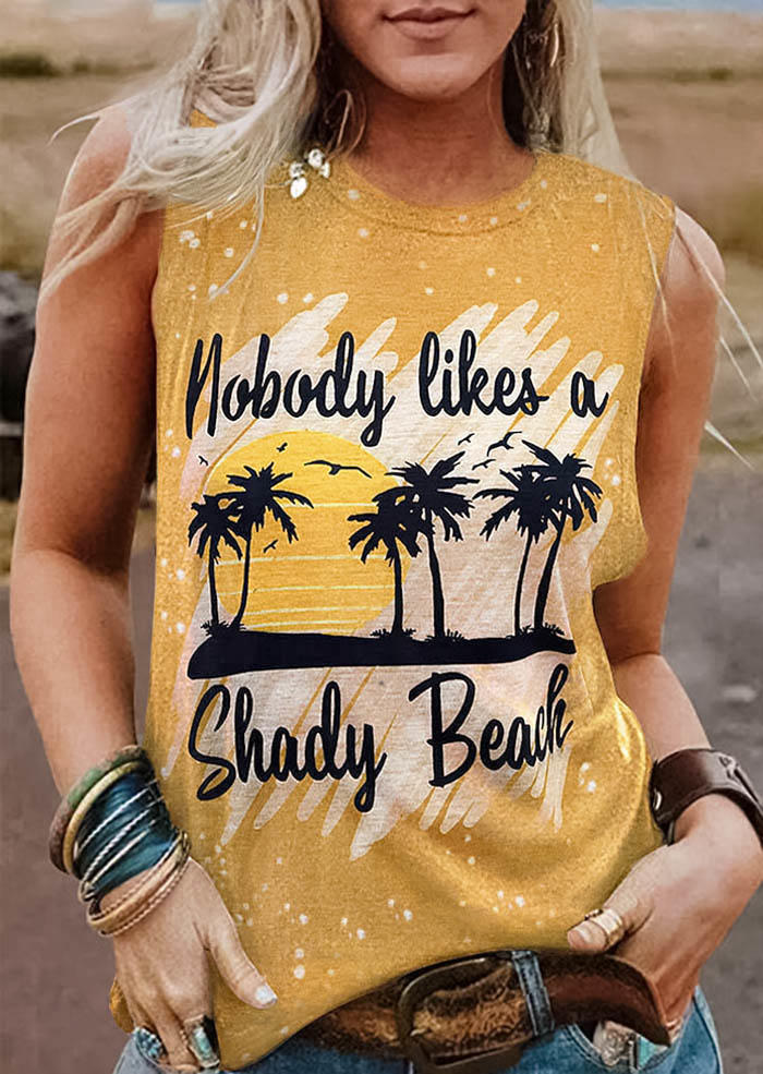 

Nobody Likes A Shady Beach Coconut Tree Tank - Yellow, SCM003633