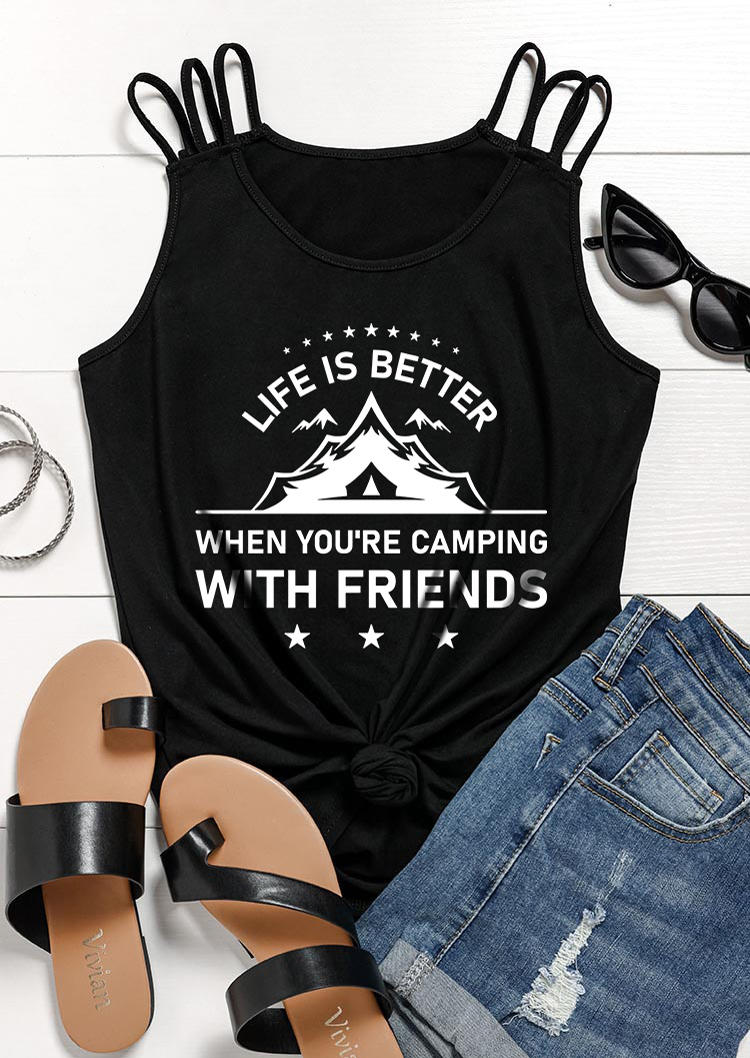 

Life Is Better When You're Camping With Friends Tank - Black, SCM003823