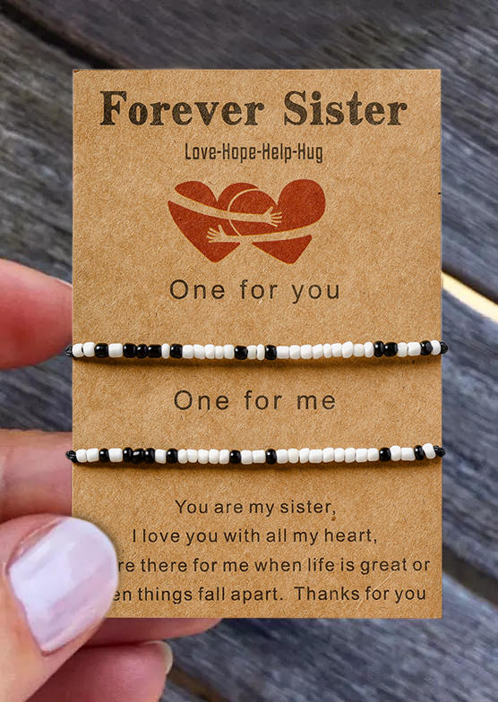 

2Pcs Best Friend Morse Code Beading Bracelet, Pattern2, SCM003640