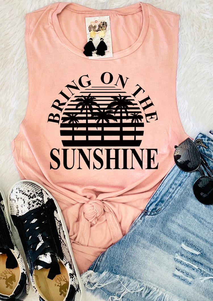 

Bring On The Sunshine Coconut Tree Tank - Pink, SCM003724