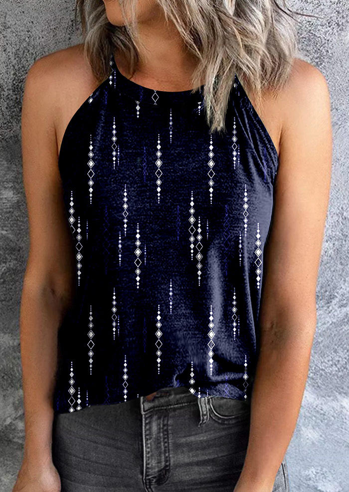 

Geometric Casual Camisole - Deep Blue, SCM003762
