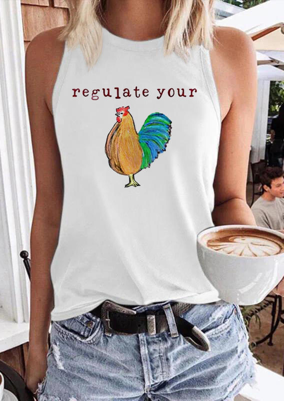 

Regulate Your Rooster O-Neck Tank - White, SCM003989