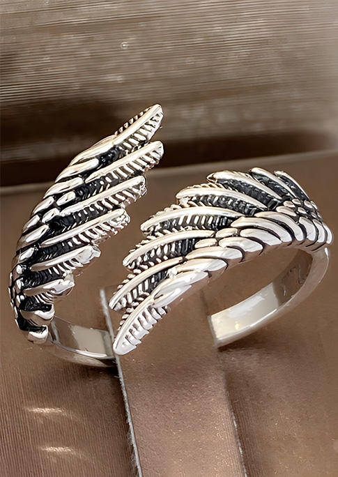 Wing Feather Open Alloy Ring