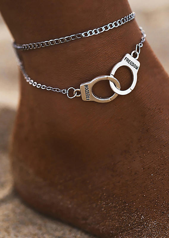 

Freedom Handcuffs Double-Layered Alloy Ankle, Silver, SCM003479