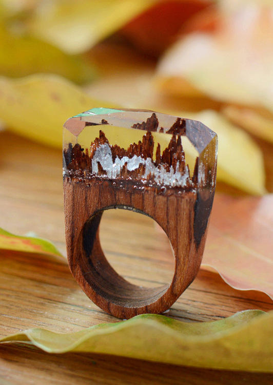 

Secret Wood Resin Ring, Multicolor, SCM003032