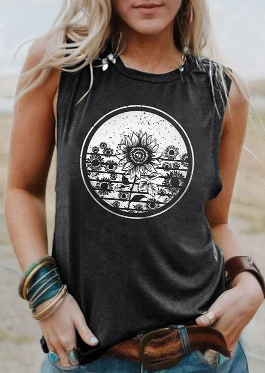 

Sunflower Wildflower Casual Tank - Dark Grey, Gray, 536588