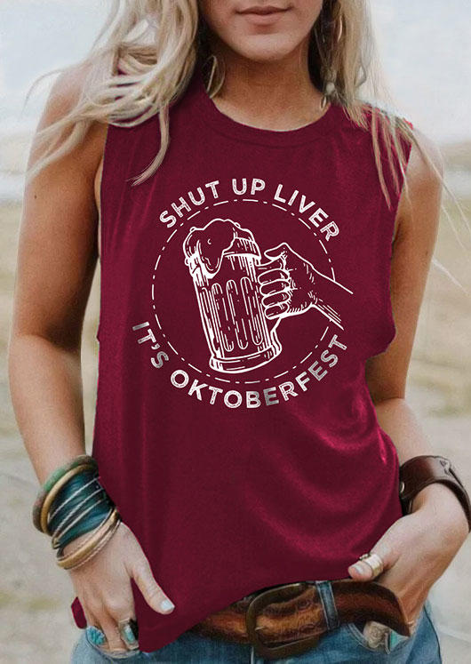 

Shut Up Liver It' Oktoberfest O-Neck Tank - Burgundy, Red, SCM003812