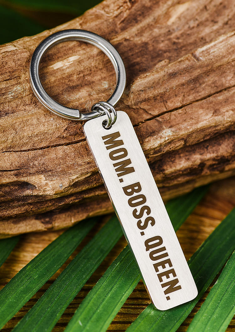 

Mom Boss Queen Stainless Steel Keychain, Silver, SCM003877