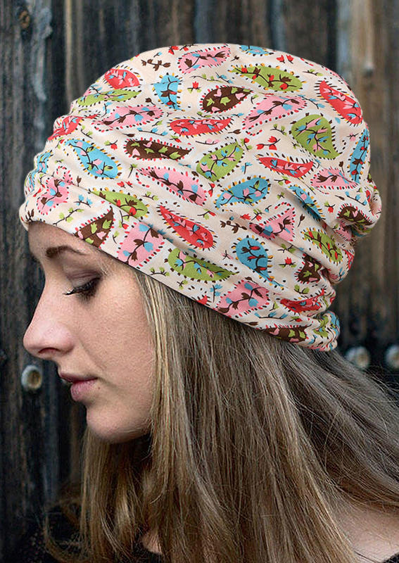 

Paisley Floral Leaf Beanie Hat, Pattern2, SCM003998