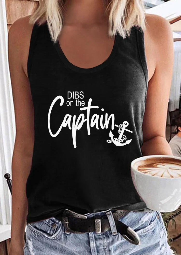 

Dibs On The Captain Anchor Racerback Tank - Black, SCM003731