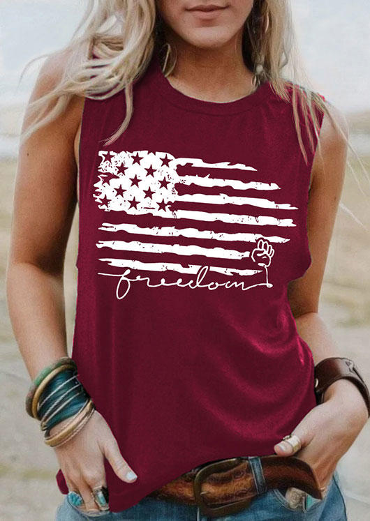 

Freedom American Flag O-Neck Tank - Burgundy, 535794