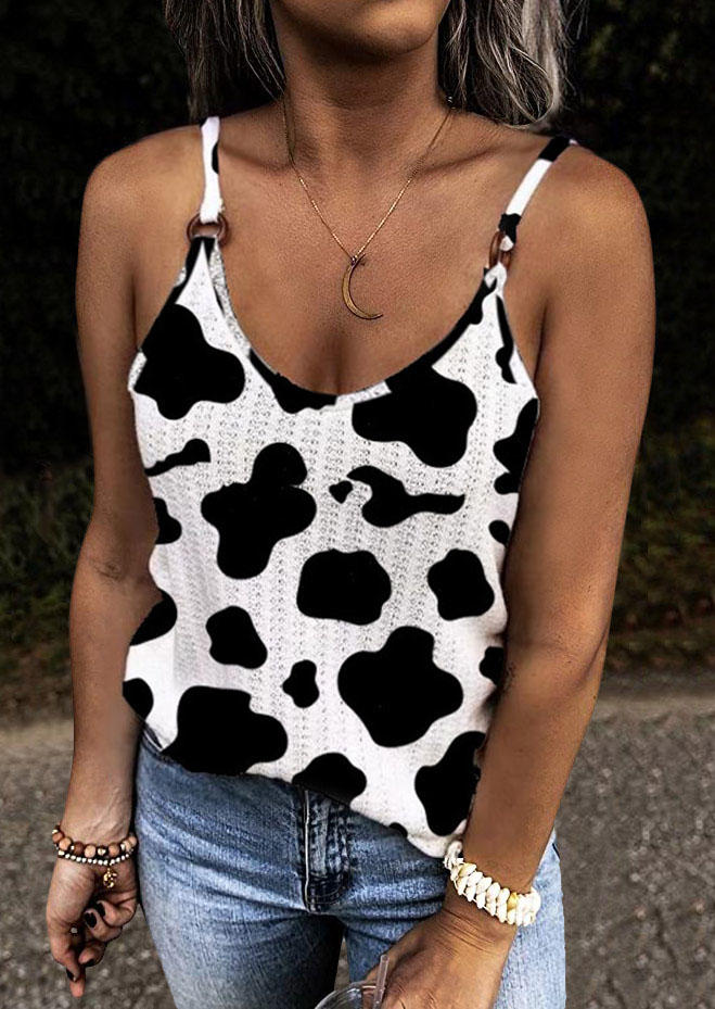 

Cow O-Neck Camisole - White, SCM000123