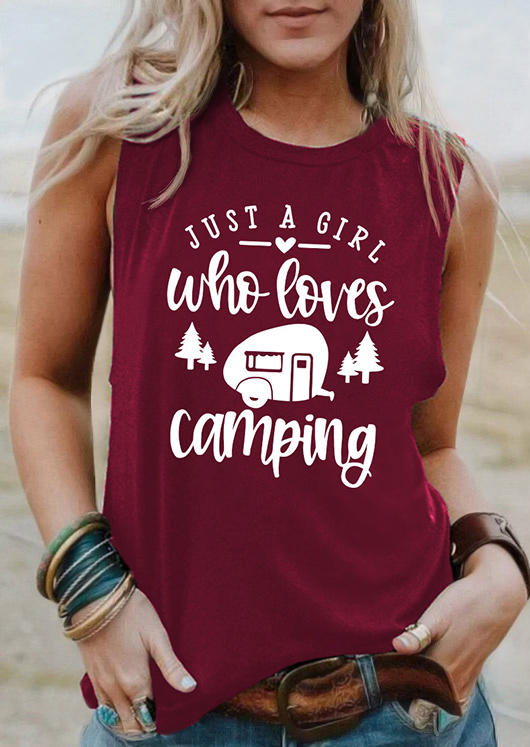 

Just A Girl Who Loves Camping Tank - Burgundy, Red, 536718