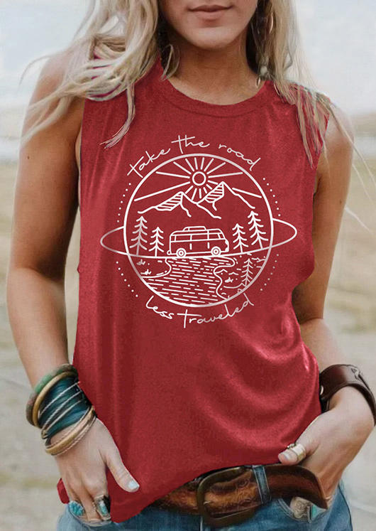 

Take The Road Less Traveled Mountain Tank - Brick Red, SCM003585