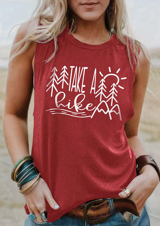 

Take A Hike O-Neck Casual Tank - Brick Red, SCM003629