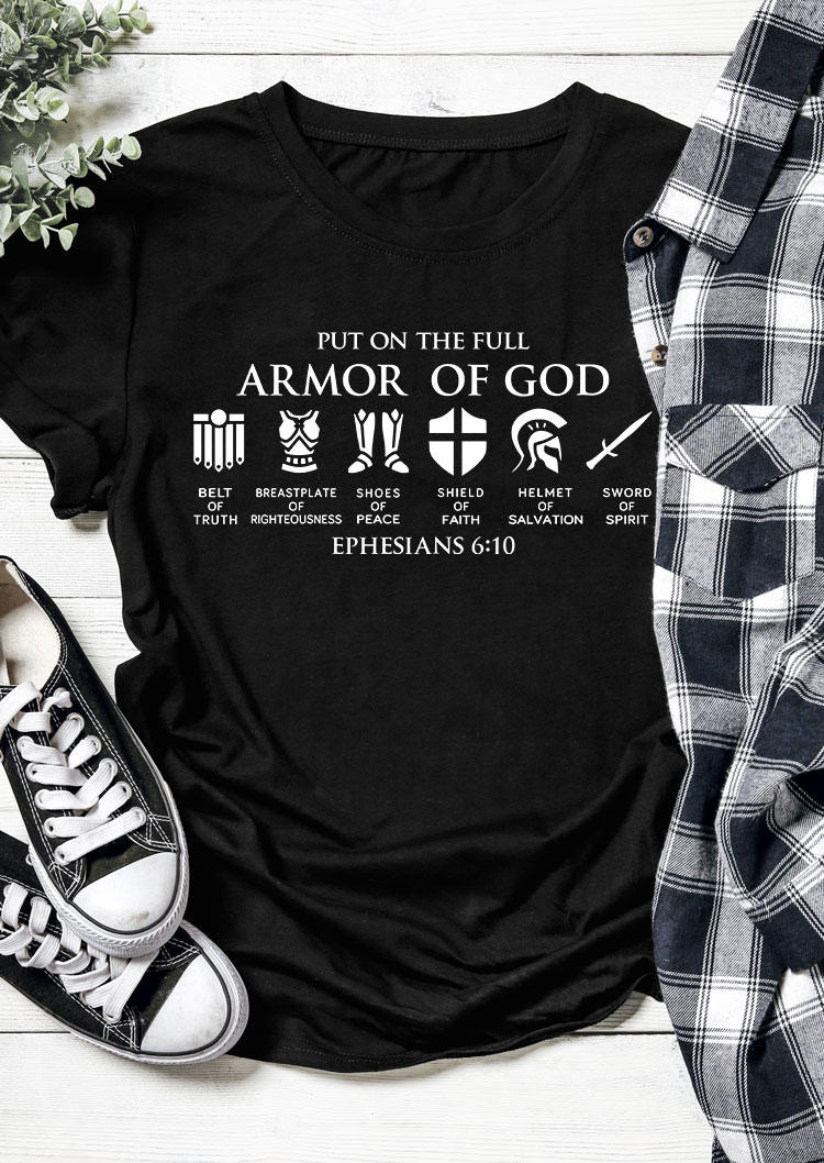 

Put On The Full Armor Of God T-Shirt Tee - Black, SCM004092