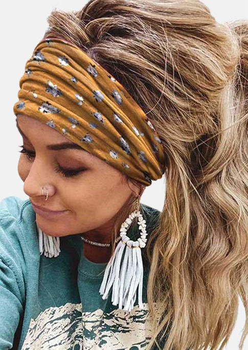 

Floral Elastic Sports Wide Headband - Yellow, SCM004147