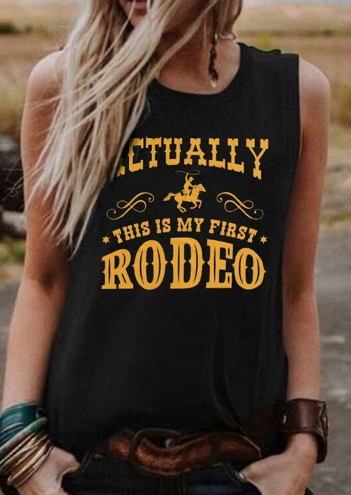 

Actually This Is My First Rodeo Horse Tank - Black, SCM004430