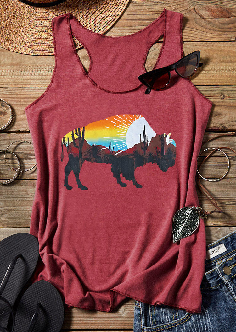 

Buffalo Cactus Racerback Tank - Brick Red, SCM004337