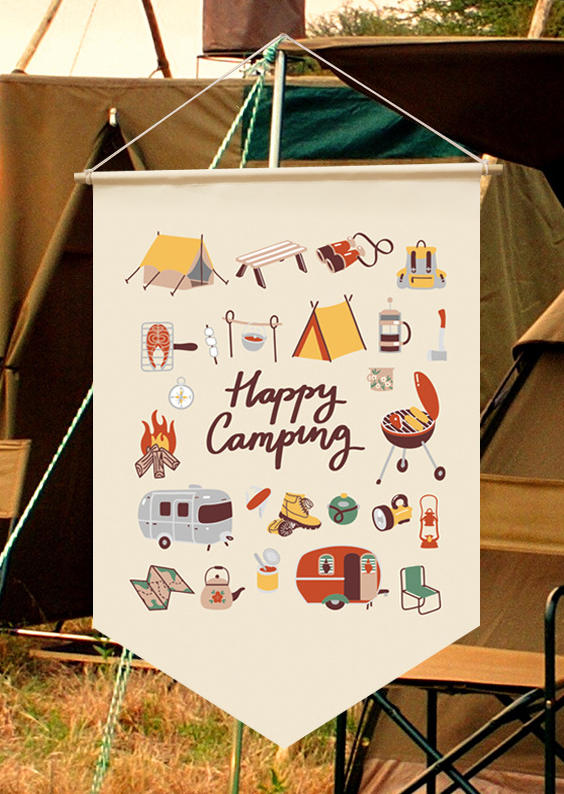 

Adventure Wild LIfe Happy Camping Ornament Flag, Multicolor, SCM004352