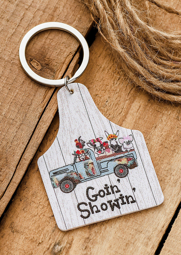 

Mooody Cow Leopard Alloy Keychain, Multicolor, SCM004074